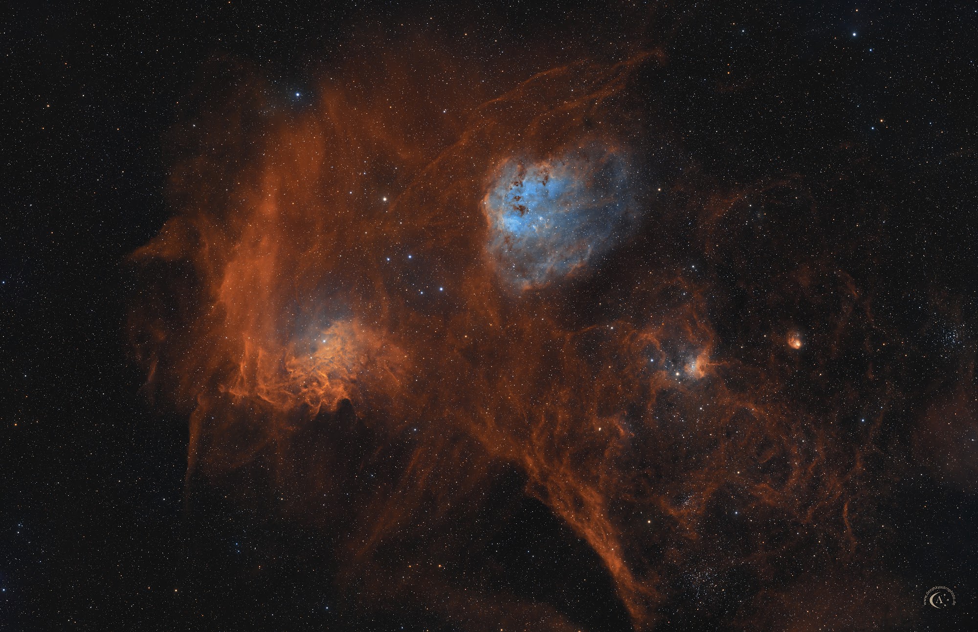 IC 405 Flammender Stern, IC 410 Kaulquappennebel, IC 417 Spinnennebel