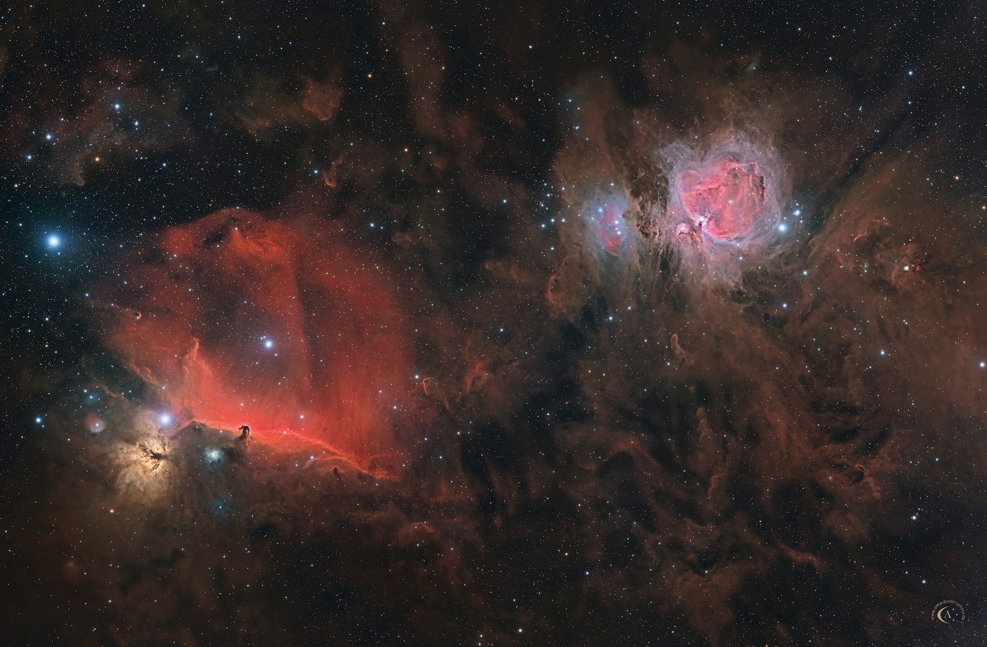 M 42 – Orionnebel und IC 434 – Pferdekopfnebel